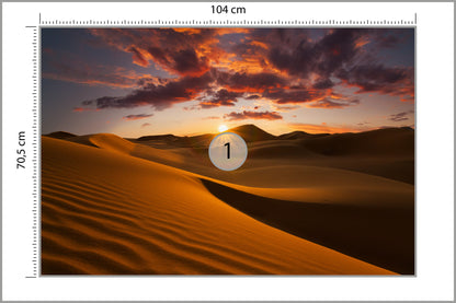 Fototapeta Pustynia Wydmy O Zachodzie Słońca 104 × 70,5 cm – podgląd kadru