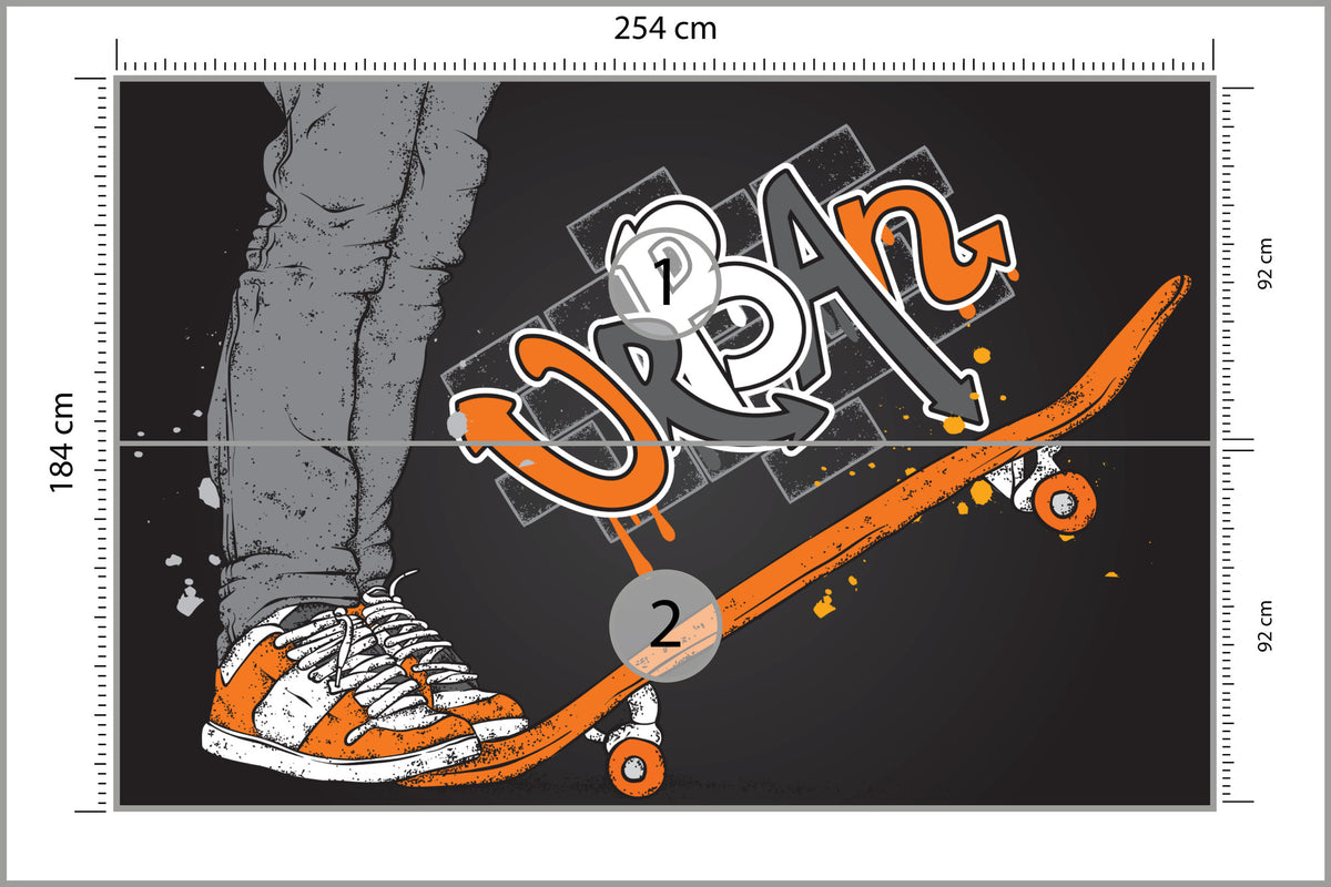 Fototapeta Skater I Deskorolka 254 × 184 cm – podgląd kadru