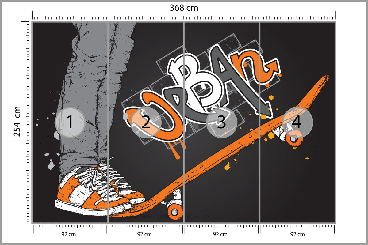 Fototapeta Skater I Deskorolka 368 × 254 cm – podgląd kadru