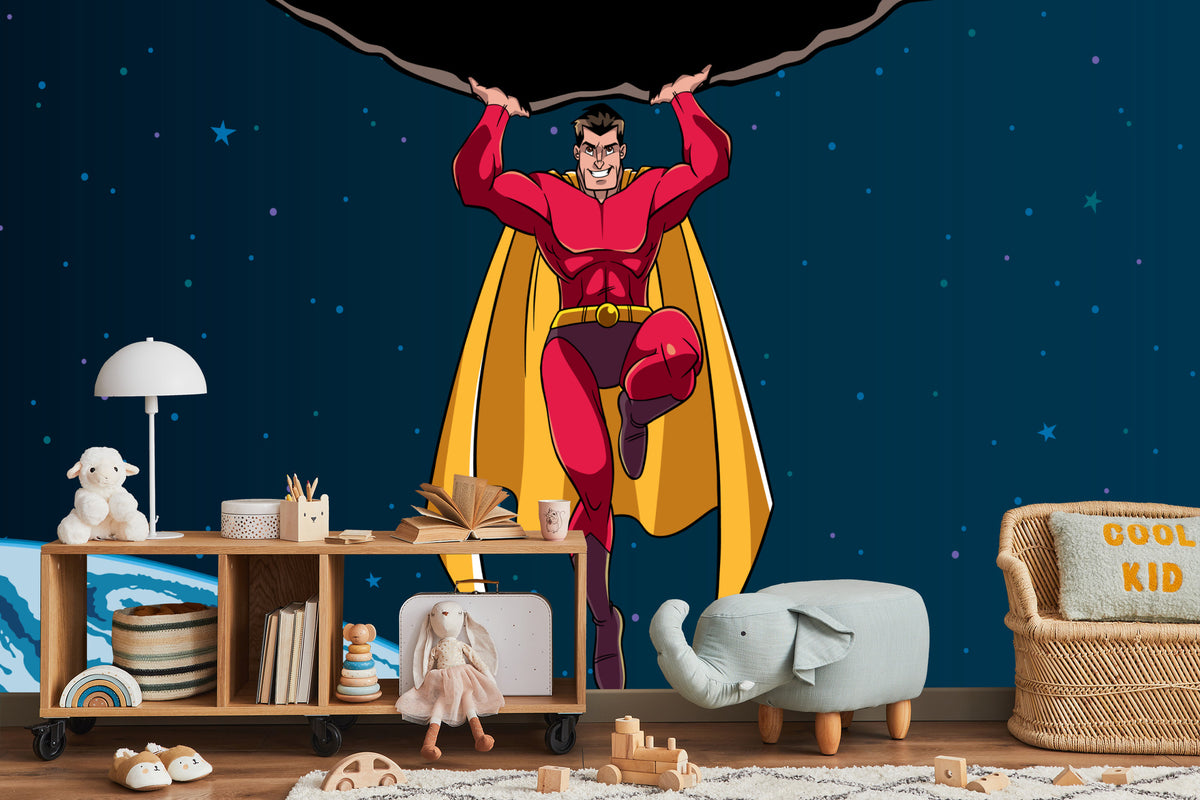 Fototapeta Superbohater W Kosmosie – aranżacja wnętrza