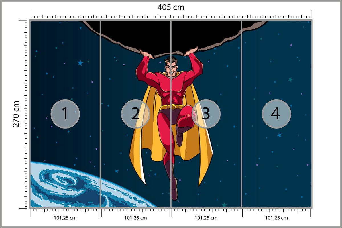 Fototapeta Superbohater W Kosmosie 405 × 270 cm – podgląd kadru