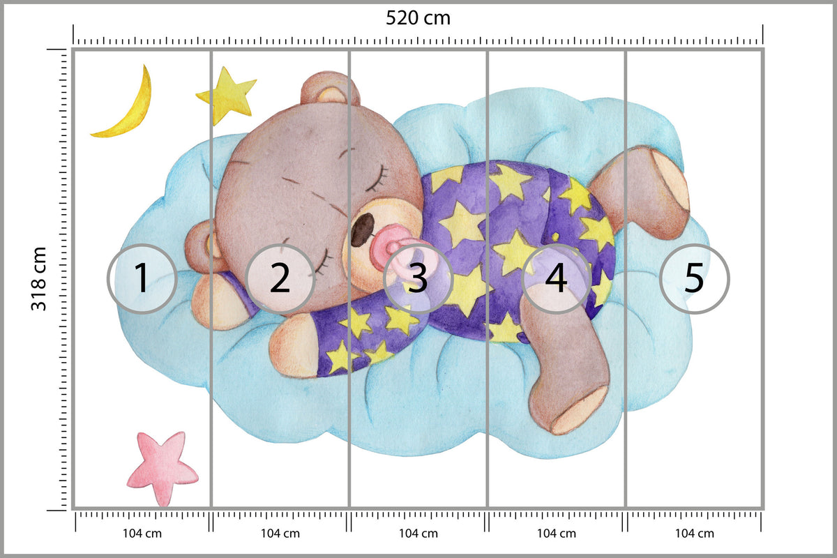 Fototapeta Śpiący Miś 520 × 318 cm – podgląd kadru