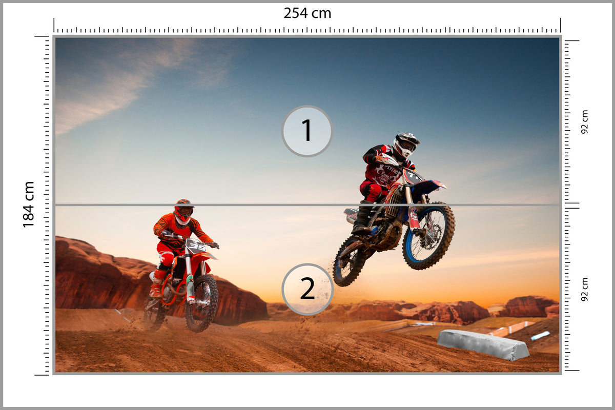 Fototapeta Motory Na Pustyni 254 × 184 cm – podgląd kadru