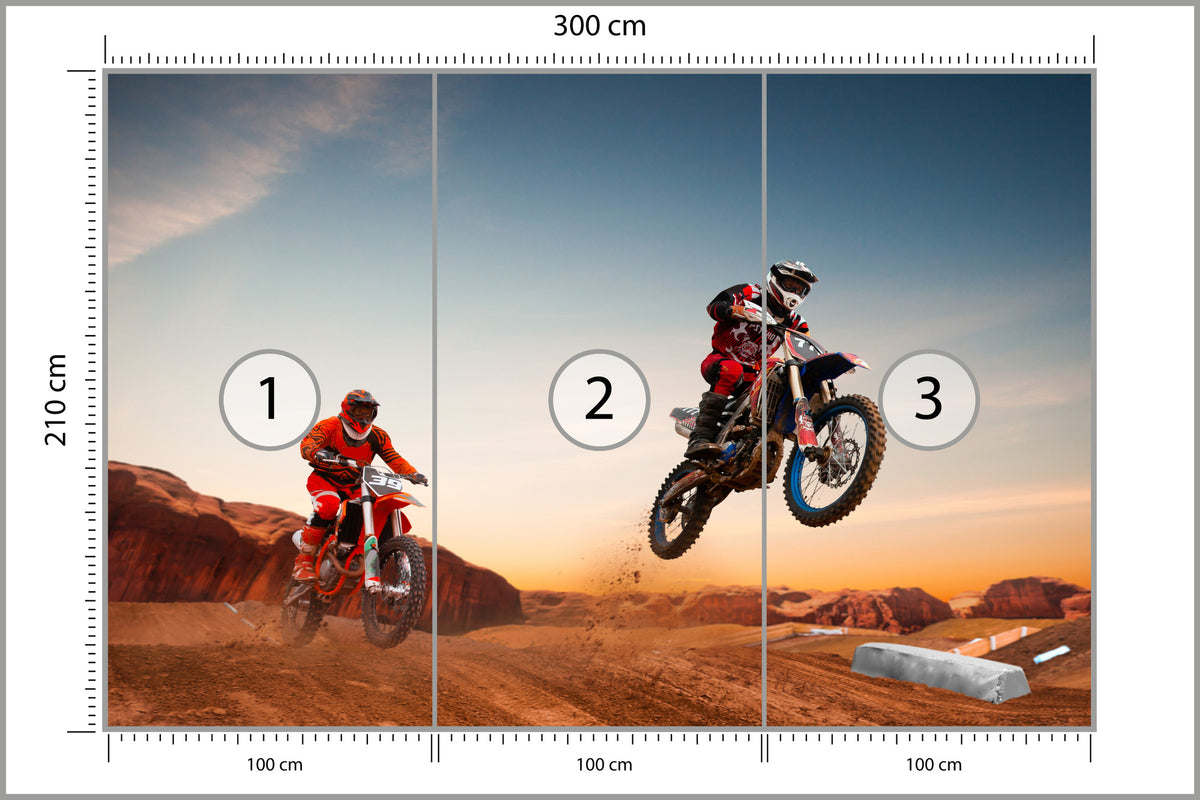 Fototapeta Motory Na Pustyni 300 × 210 cm – podgląd kadru