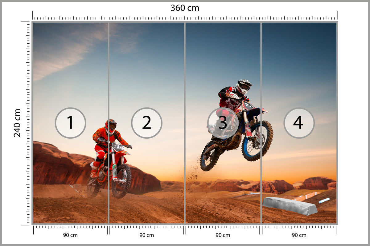 Fototapeta Motory Na Pustyni 360 × 240 cm – podgląd kadru