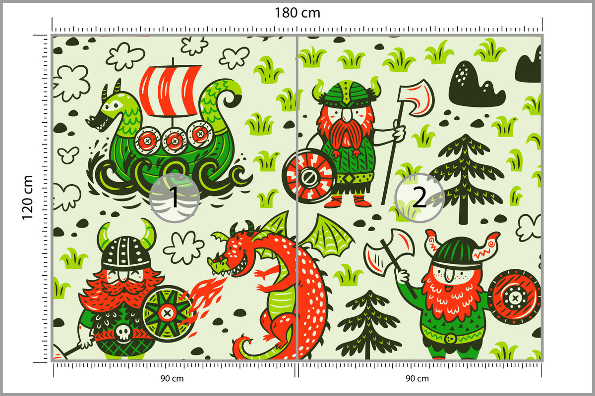 Fototapeta Wikingowie I Smoki 180 × 120 cm – podgląd kadru