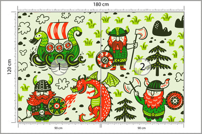 Fototapeta Wikingowie I Smoki 180 × 120 cm – podgląd kadru