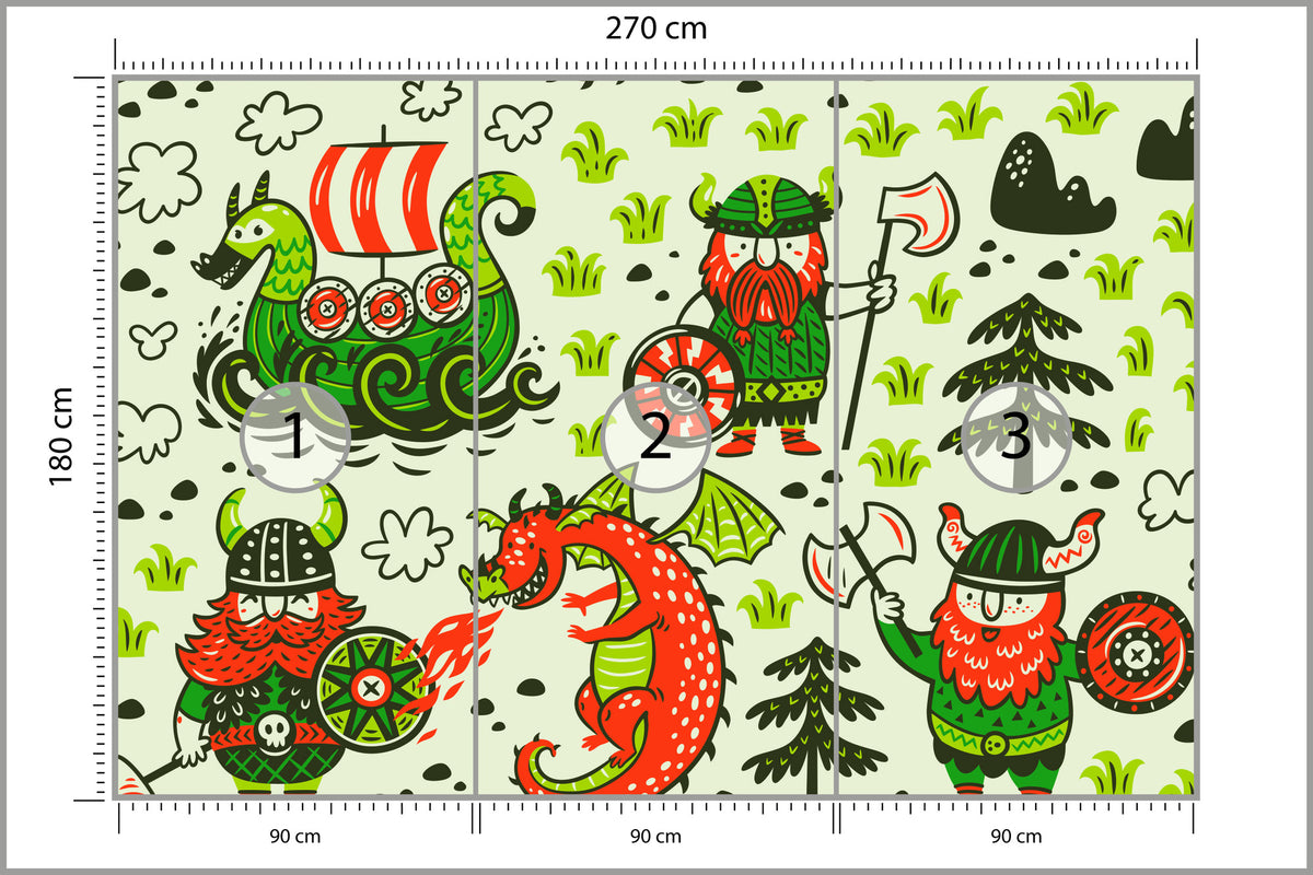 Fototapeta Wikingowie I Smoki 270 × 180 cm – podgląd kadru