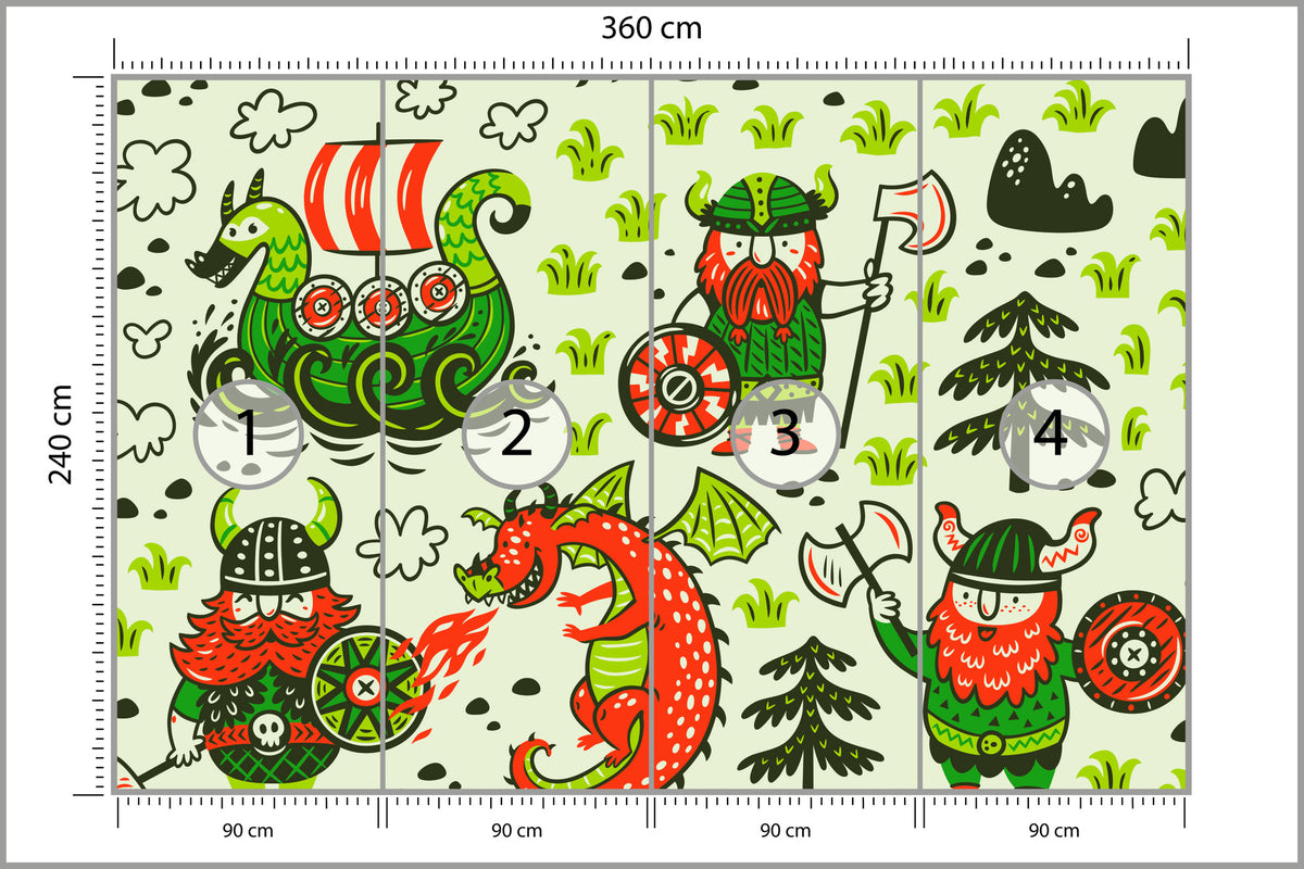 Fototapeta Wikingowie I Smoki 360 × 240 cm – podgląd kadru
