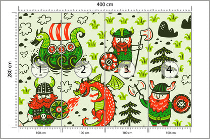 Fototapeta Wikingowie I Smoki 400 × 280 cm – podgląd kadru