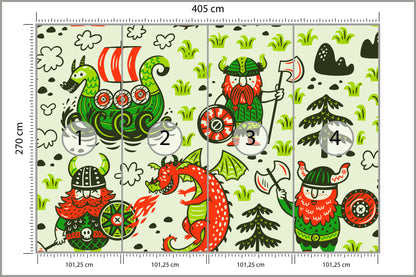 Fototapeta Wikingowie I Smoki 405 × 270 cm – podgląd kadru