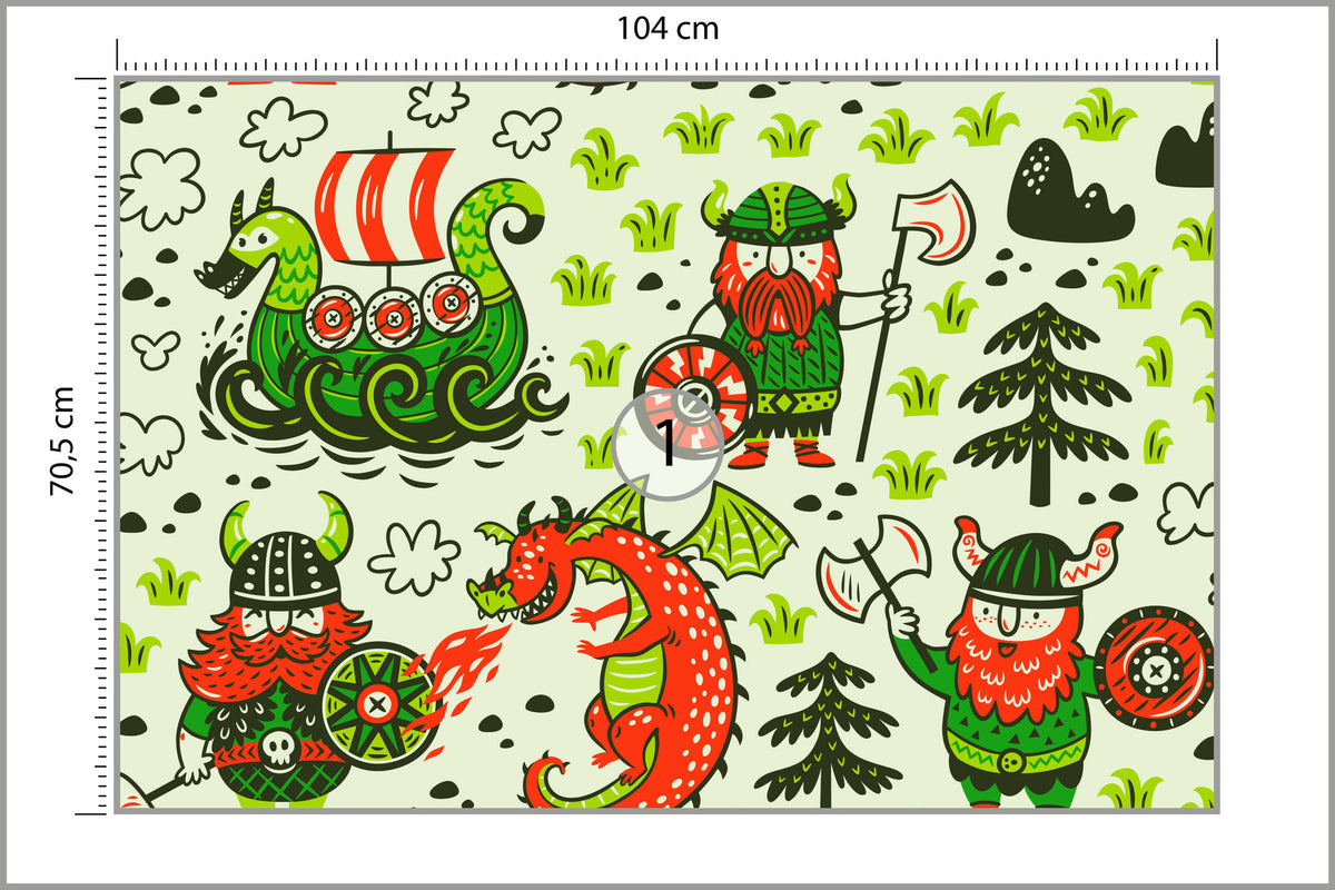 Fototapeta Wikingowie I Smoki 104 × 70,5 cm – podgląd kadru