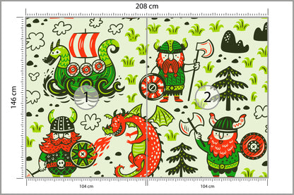 Fototapeta Wikingowie I Smoki 208 × 146 cm – podgląd kadru