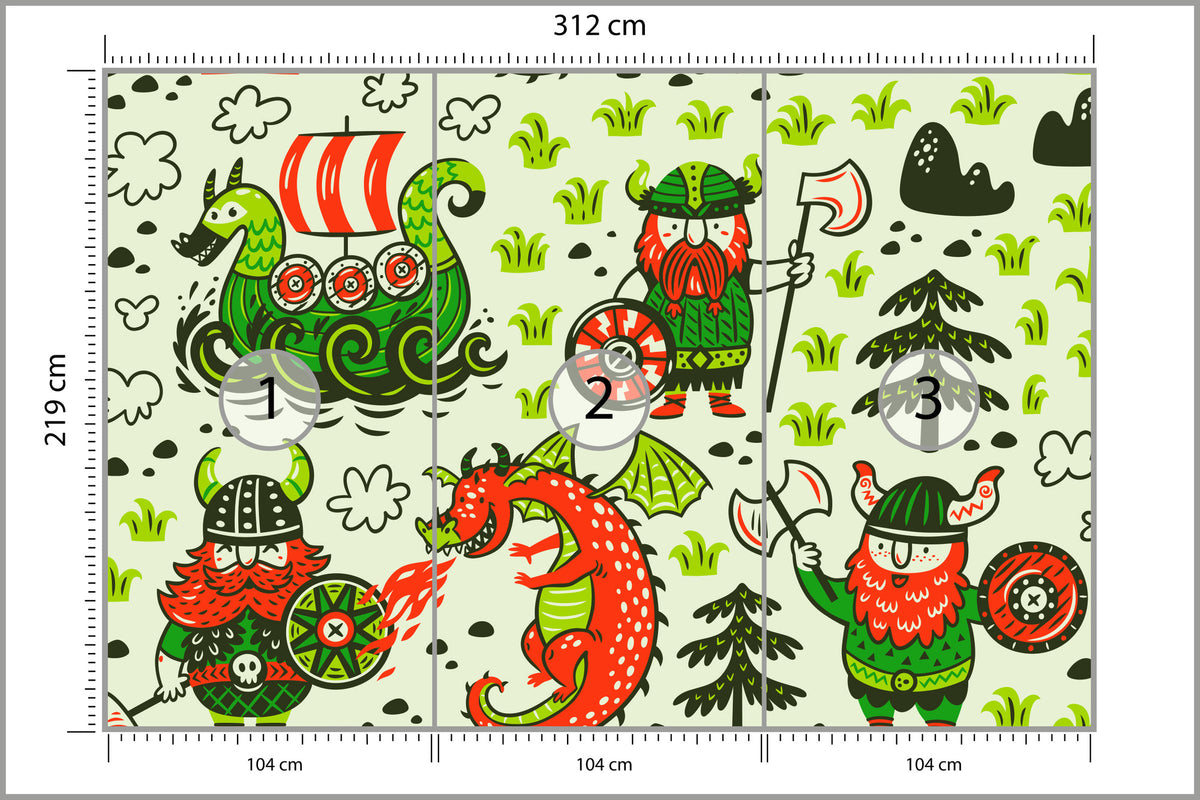 Fototapeta Wikingowie I Smoki 312 × 219 cm – podgląd kadru