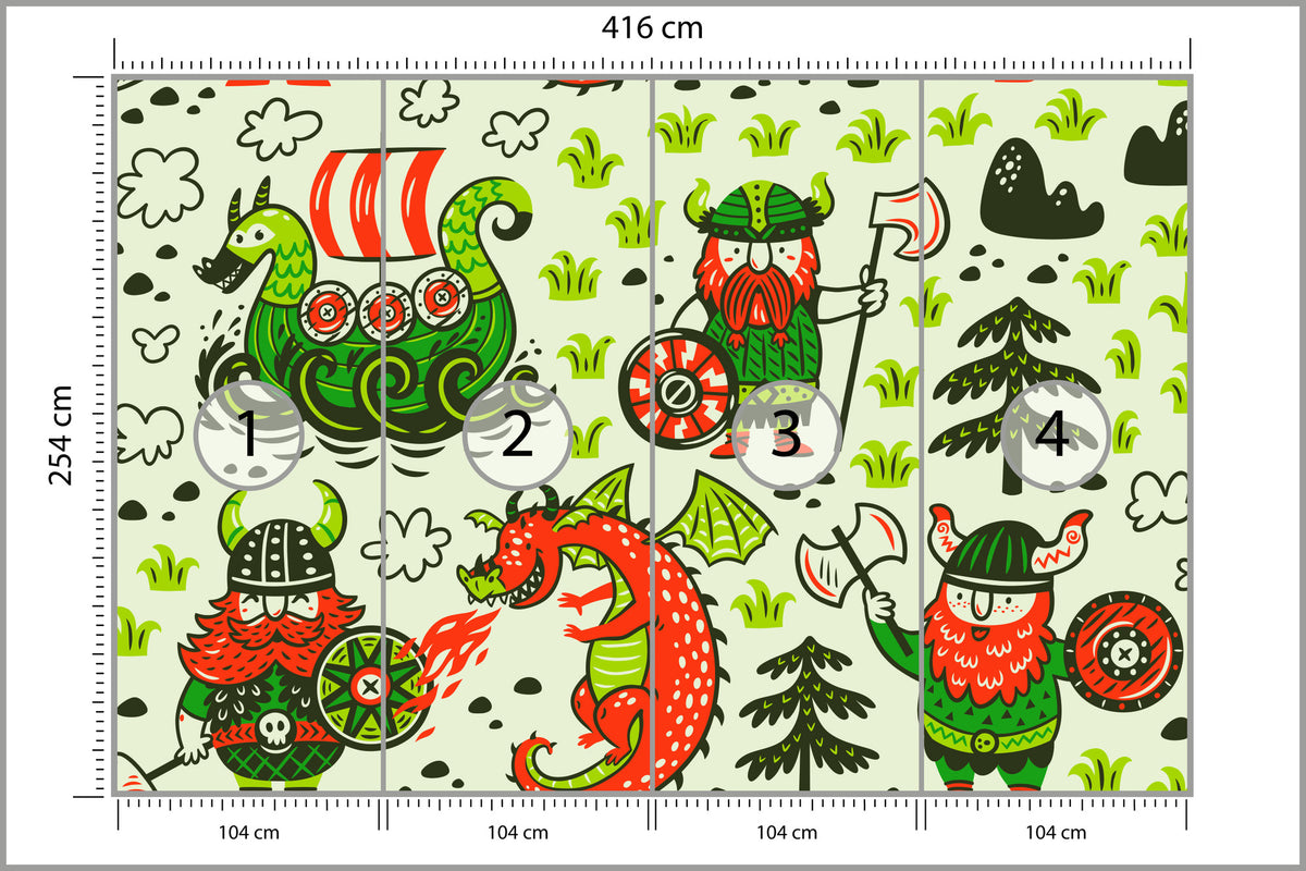Fototapeta Wikingowie I Smoki 416 × 254 cm – podgląd kadru