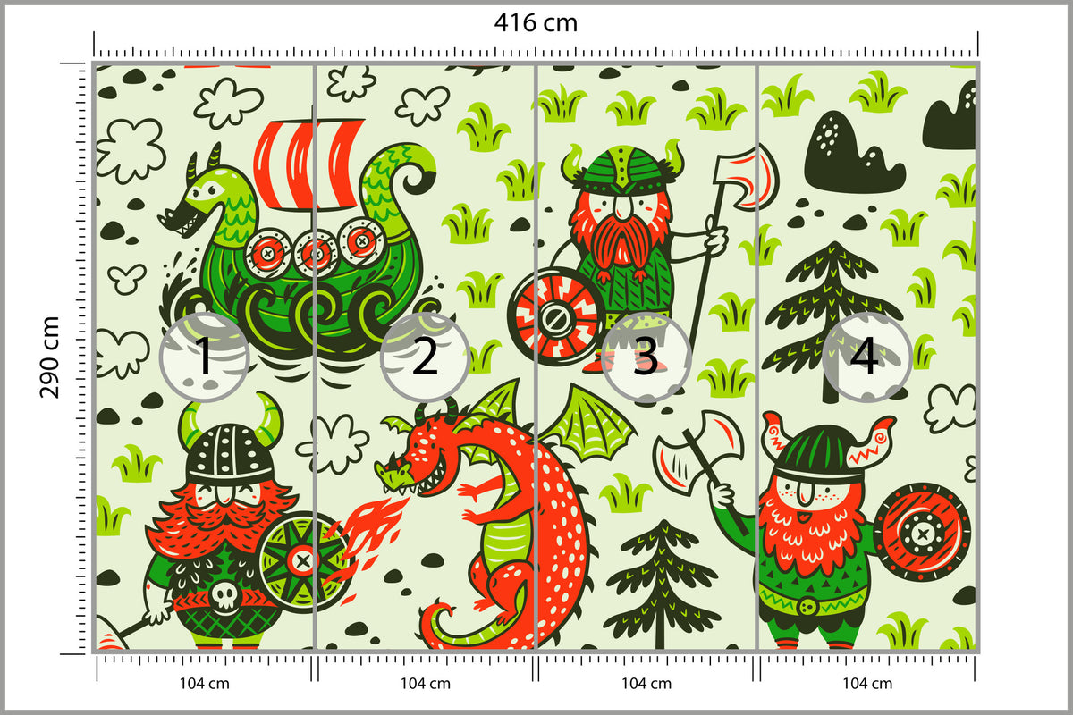 Fototapeta Wikingowie I Smoki 416 × 290 cm – podgląd kadru