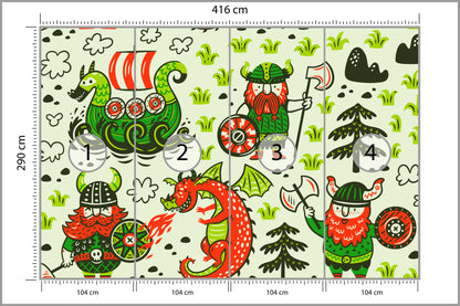 Fototapeta Wikingowie I Smoki 416 × 290 cm – podgląd kadru