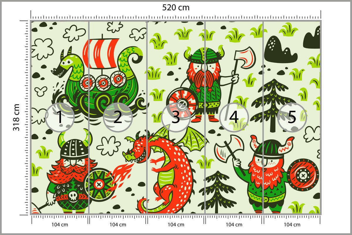 Fototapeta Wikingowie I Smoki 520 × 318 cm – podgląd kadru