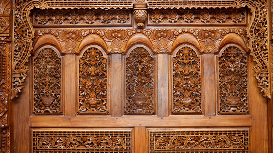 Fototapeta Roślinne Ornamenty W Drewnie – wzór
