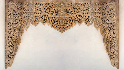 Fototapeta Drewniane Dalekowschodnie Ornamenty – wzór