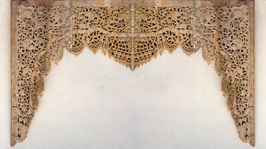 Fototapeta Drewniane Dalekowschodnie Ornamenty – wzór