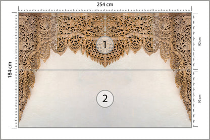 Fototapeta Drewniane Dalekowschodnie Ornamenty 254 × 184 cm – podgląd