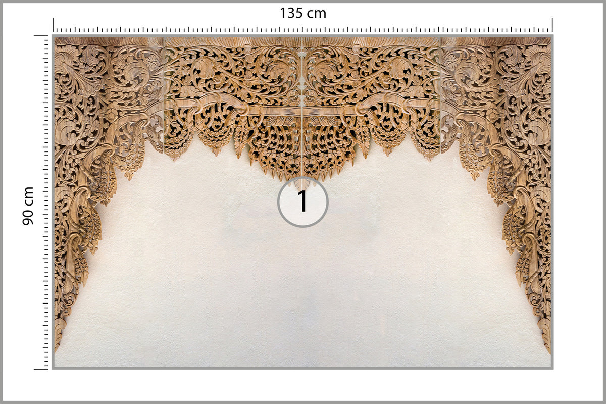 Fototapeta Drewniane Dalekowschodnie Ornamenty 135 × 90 cm – podgląd