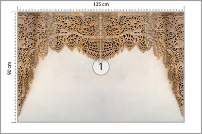 Fototapeta Drewniane Dalekowschodnie Ornamenty 135 × 90 cm – podgląd