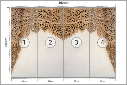 Fototapeta Drewniane Dalekowschodnie Ornamenty 360 × 240 cm – podgląd