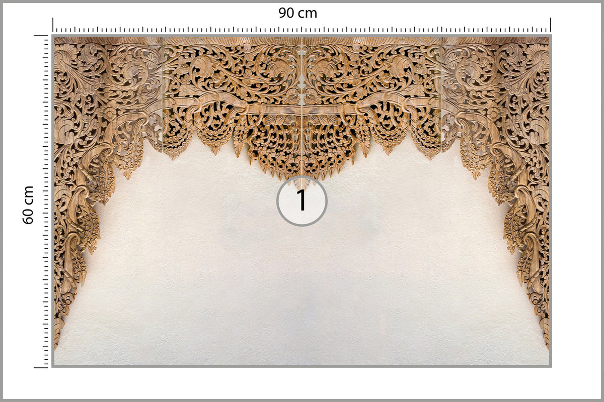 Fototapeta Drewniane Dalekowschodnie Ornamenty 90 × 60 cm – podgląd