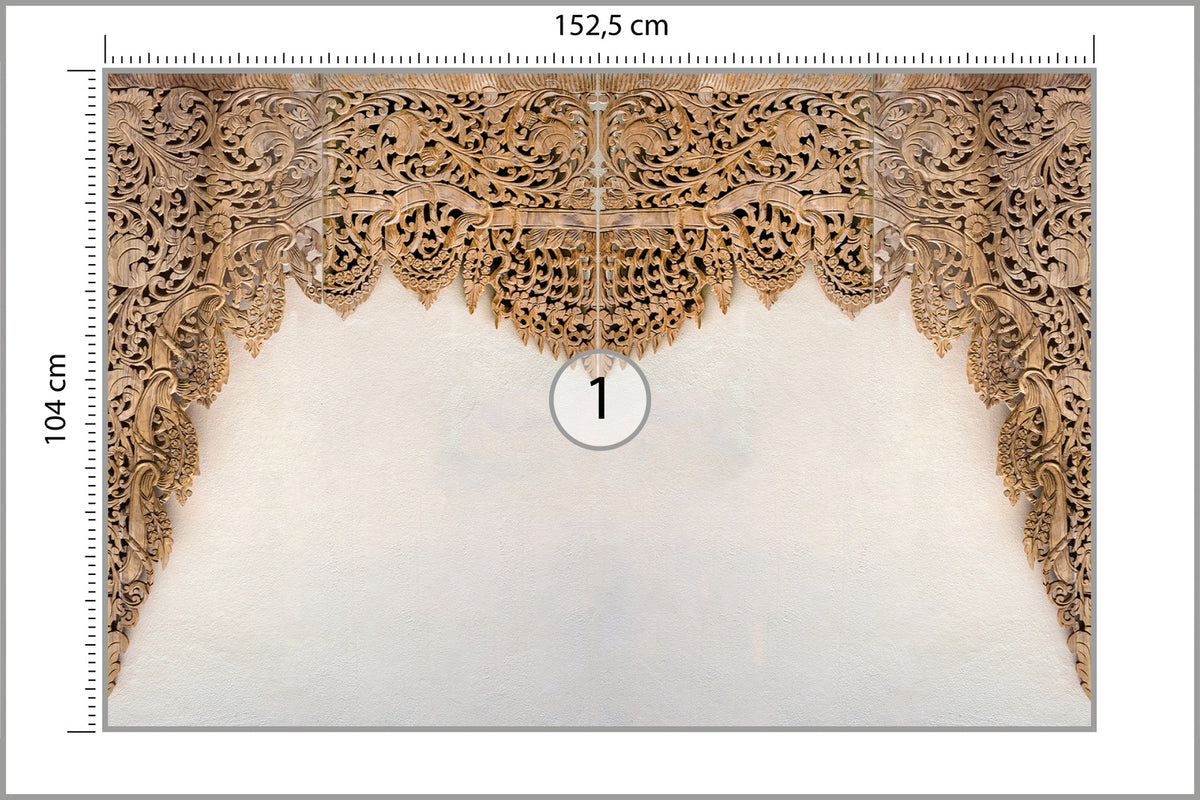 Fototapeta Drewniane Dalekowschodnie Ornamenty 152,5 × 104 cm – podgląd