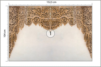 Fototapeta Drewniane Dalekowschodnie Ornamenty 152,5 × 104 cm – podgląd