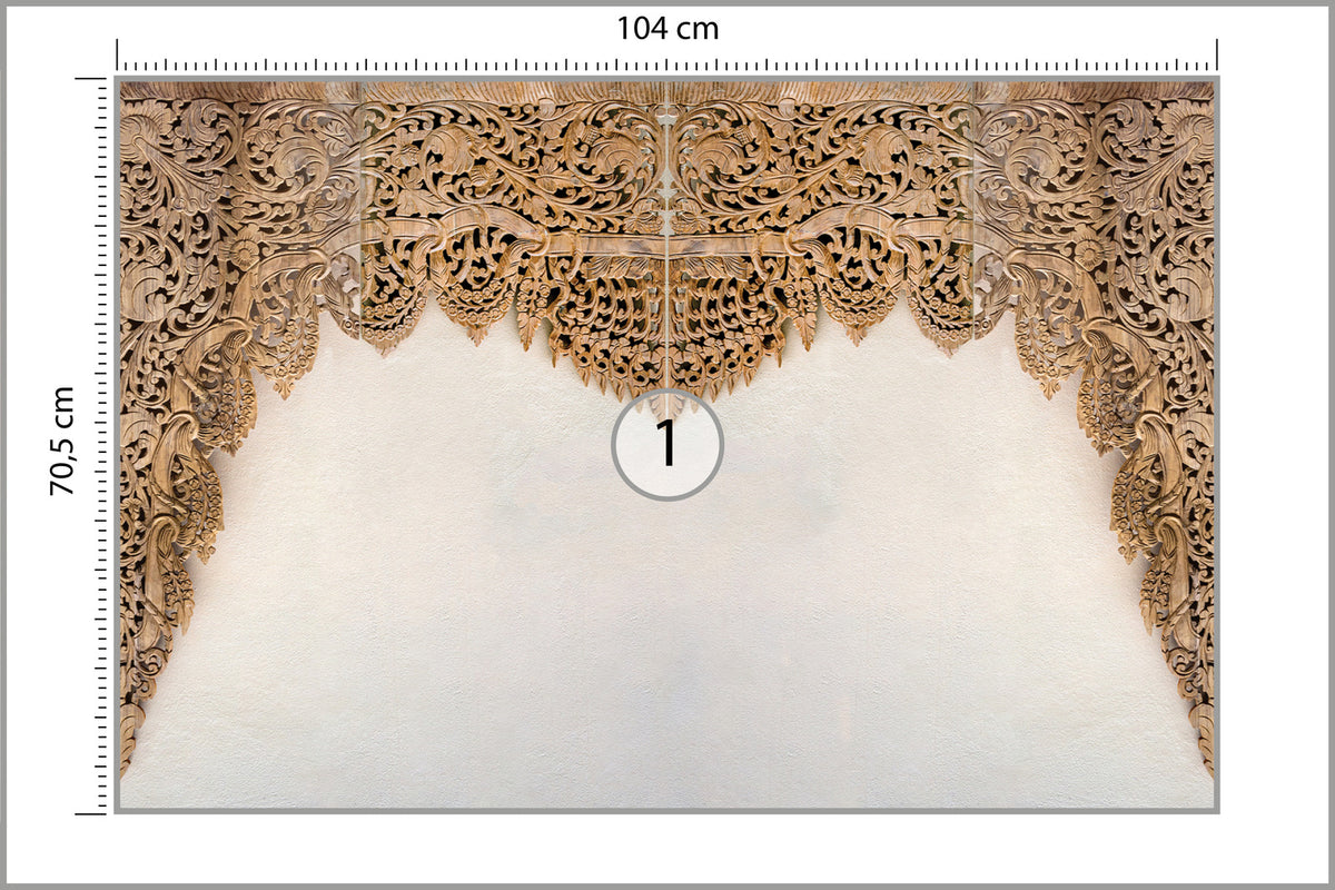 Fototapeta Drewniane Dalekowschodnie Ornamenty 104 × 70,5 cm – podgląd
