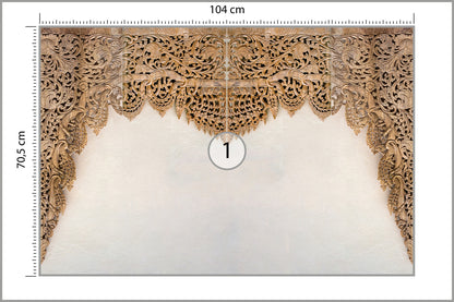 Fototapeta Drewniane Dalekowschodnie Ornamenty 104 × 70,5 cm – podgląd