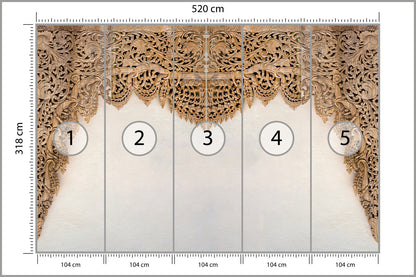 Fototapeta Drewniane Dalekowschodnie Ornamenty 520 × 318 cm – podgląd