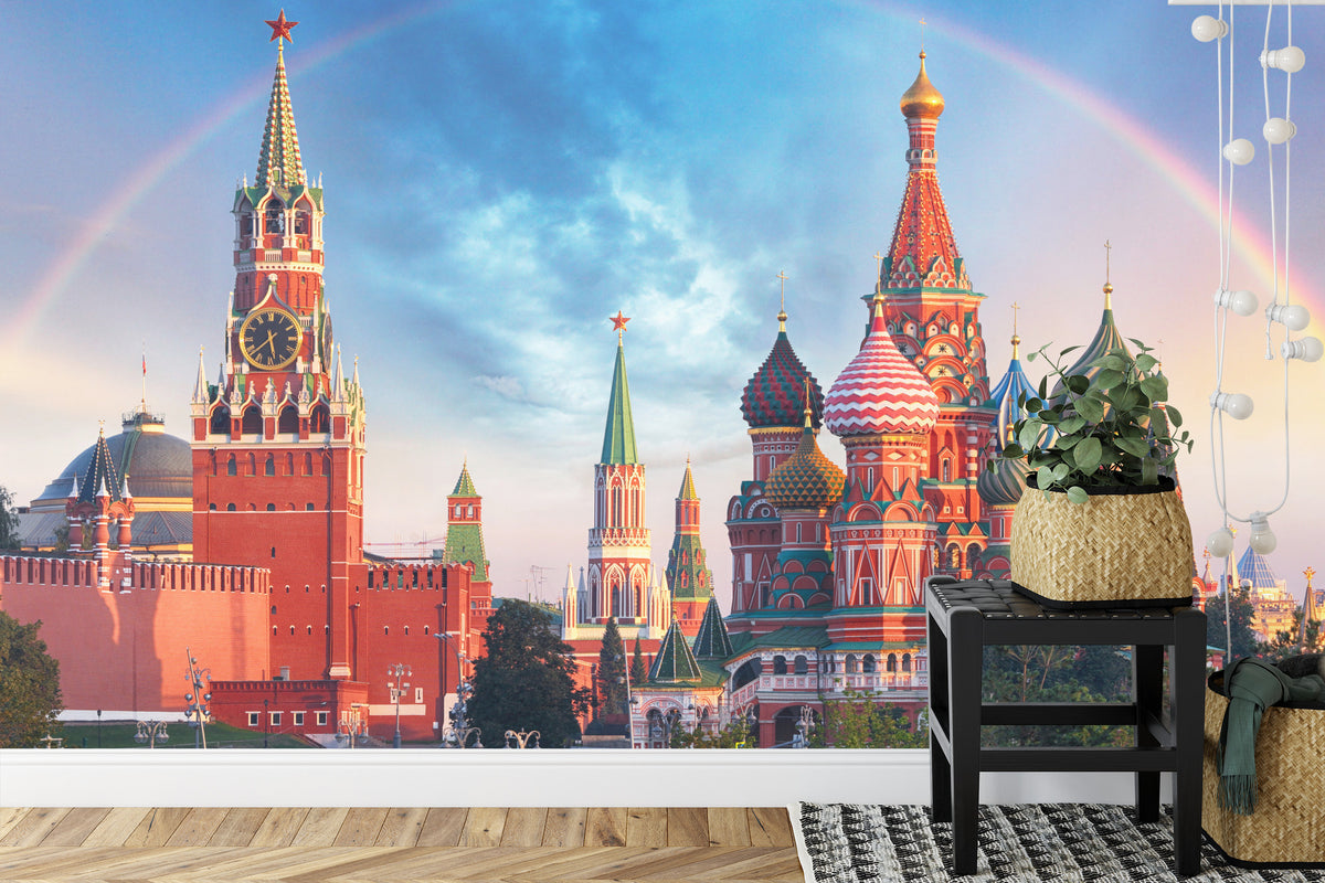 Fototapeta Tęcza Nad Kremlem W Moskwie – aranżacja wnętrza