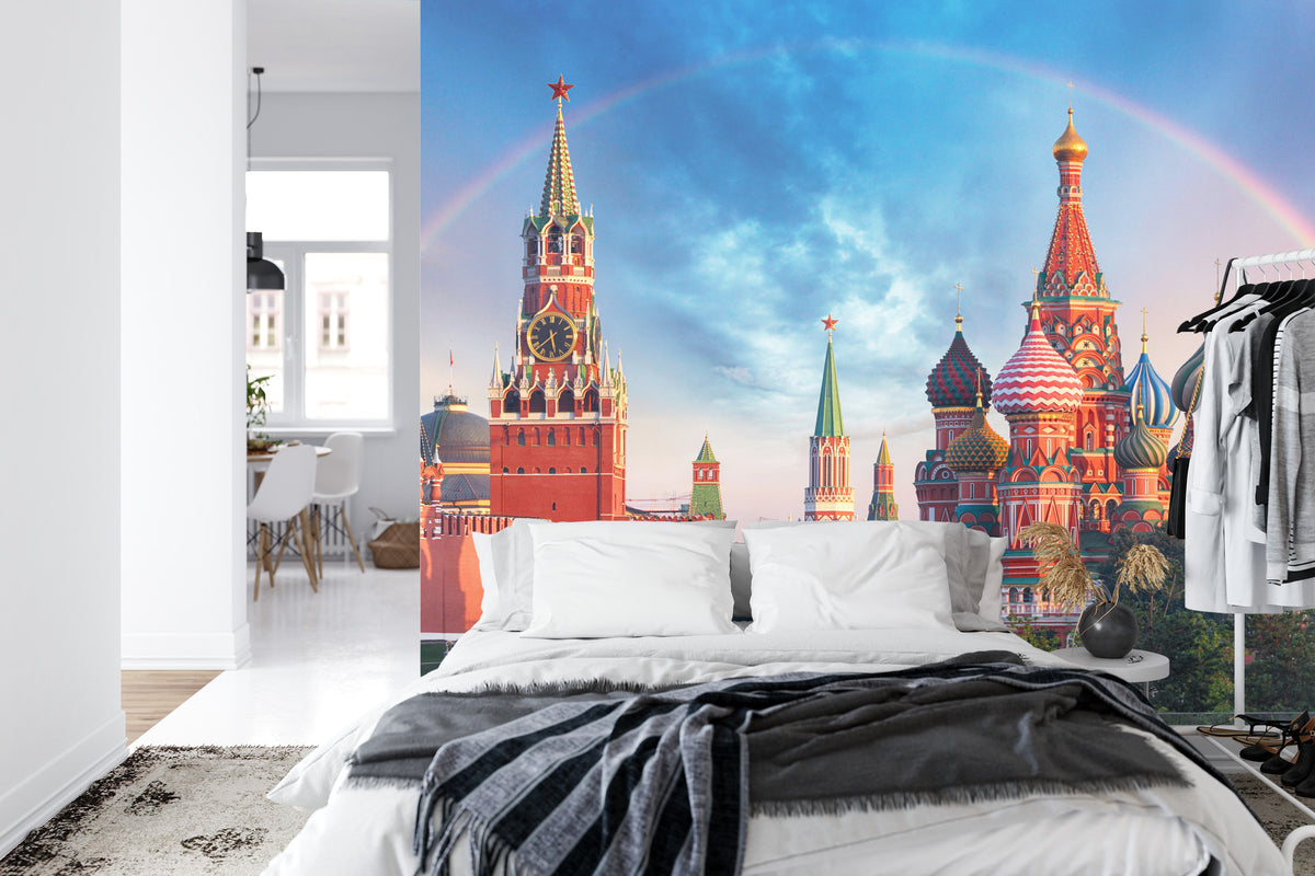 Fototapeta Tęcza Nad Kremlem W Moskwie – aranżacja wnętrza