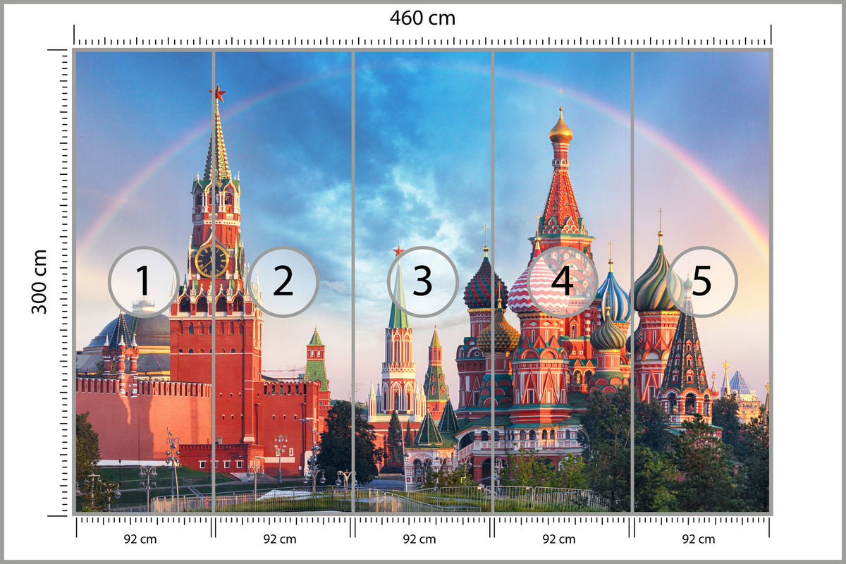 Fototapeta Tęcza Nad Kremlem W Moskwie 460 × 300 cm – podgląd kadru