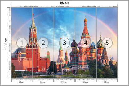 Fototapeta Tęcza Nad Kremlem W Moskwie 460 × 300 cm – podgląd kadru