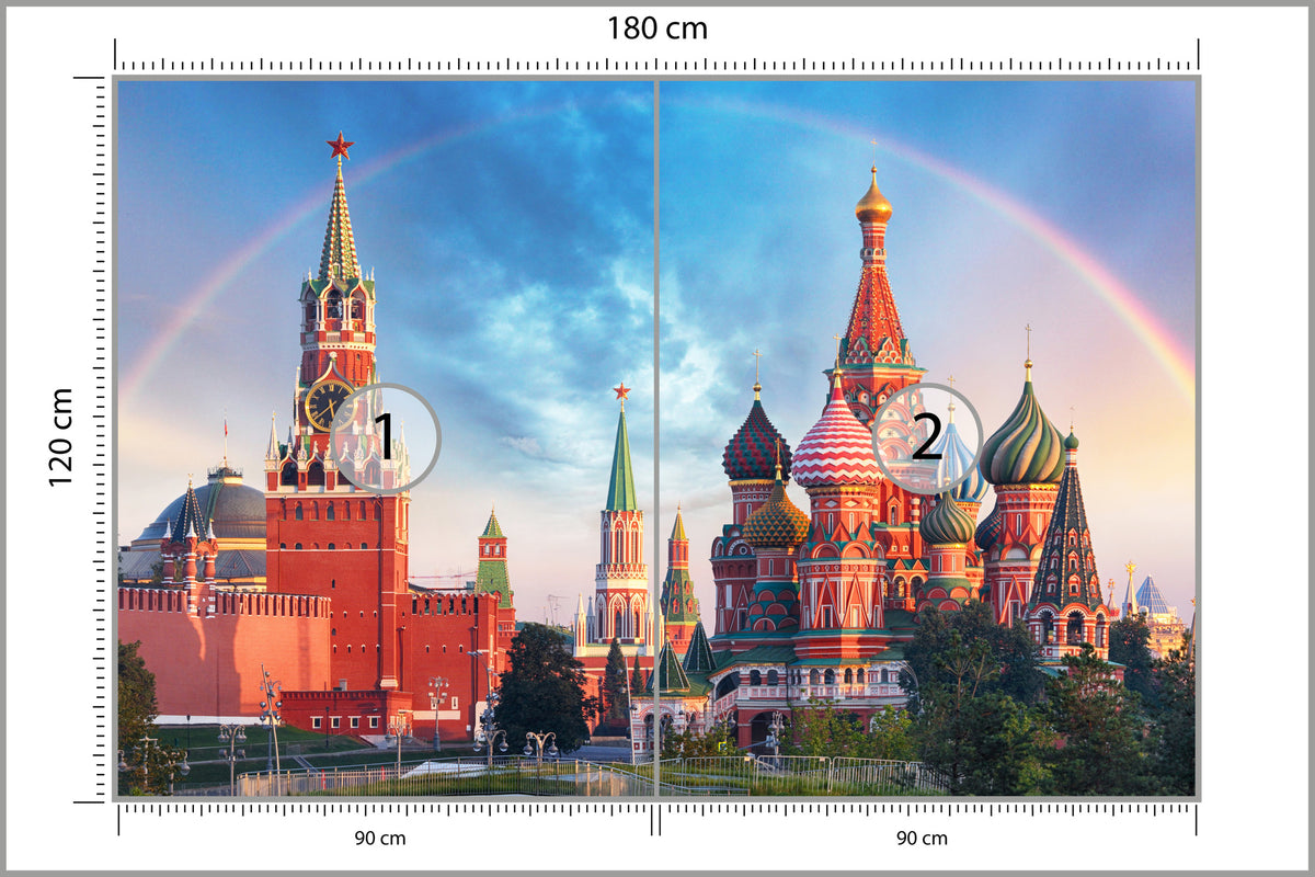 Fototapeta Tęcza Nad Kremlem W Moskwie 180 × 120 cm – podgląd kadru