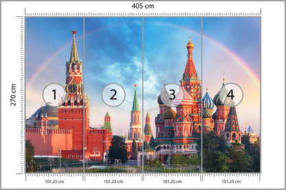 Fototapeta Tęcza Nad Kremlem W Moskwie 405 × 270 cm – podgląd kadru