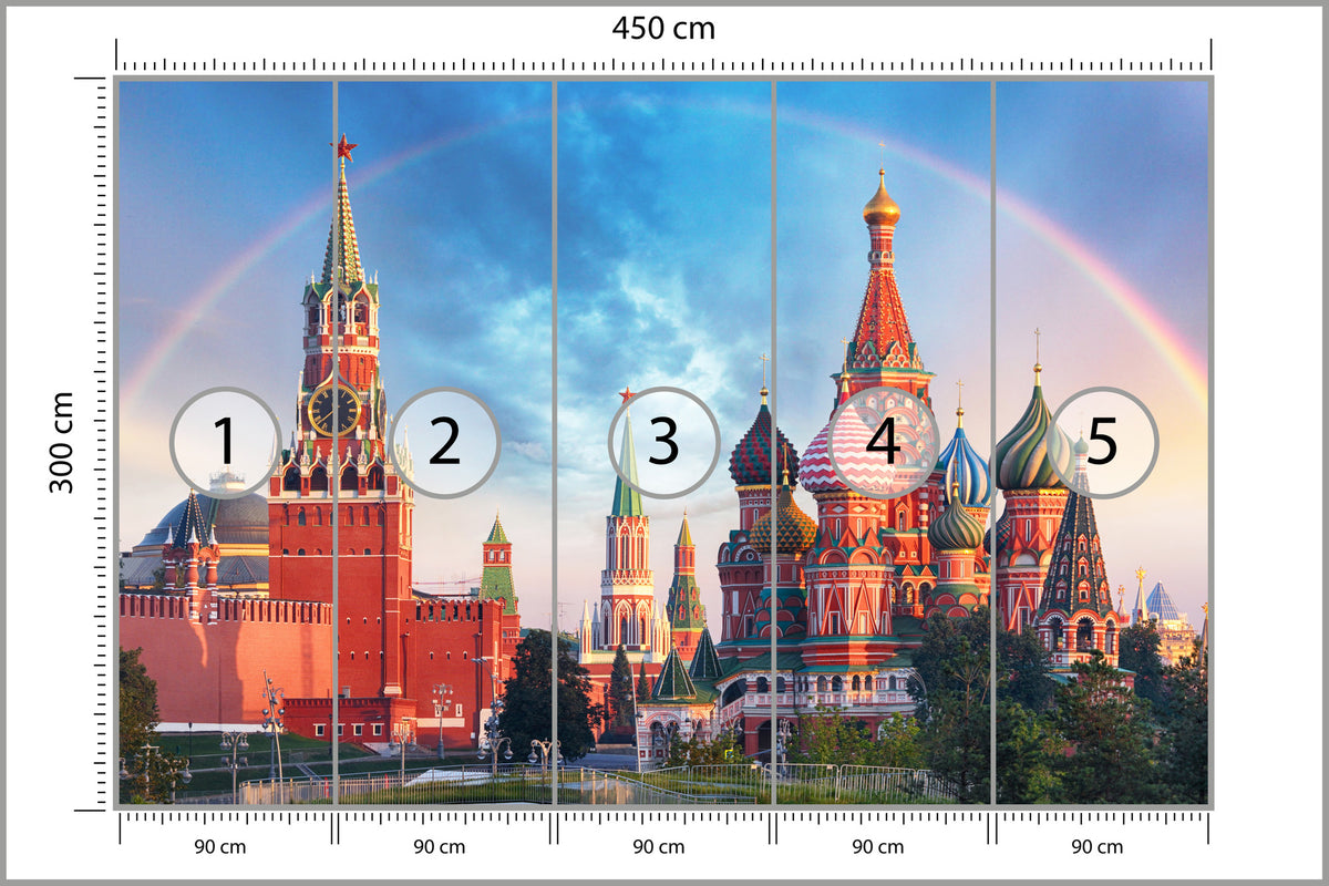 Fototapeta Tęcza Nad Kremlem W Moskwie 450 × 300 cm – podgląd kadru