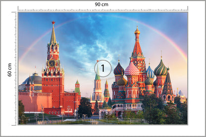 Fototapeta Tęcza Nad Kremlem W Moskwie 90 × 60 cm – podgląd kadru