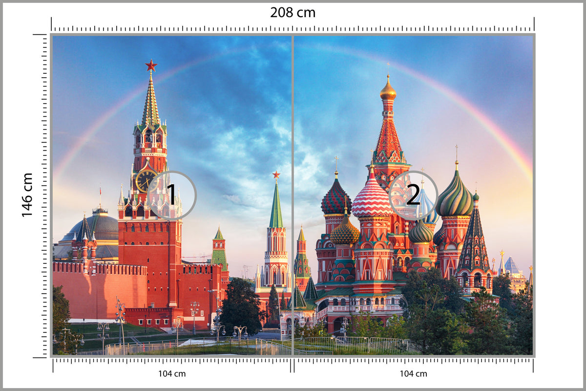 Fototapeta Tęcza Nad Kremlem W Moskwie 208 × 146 cm – podgląd kadru