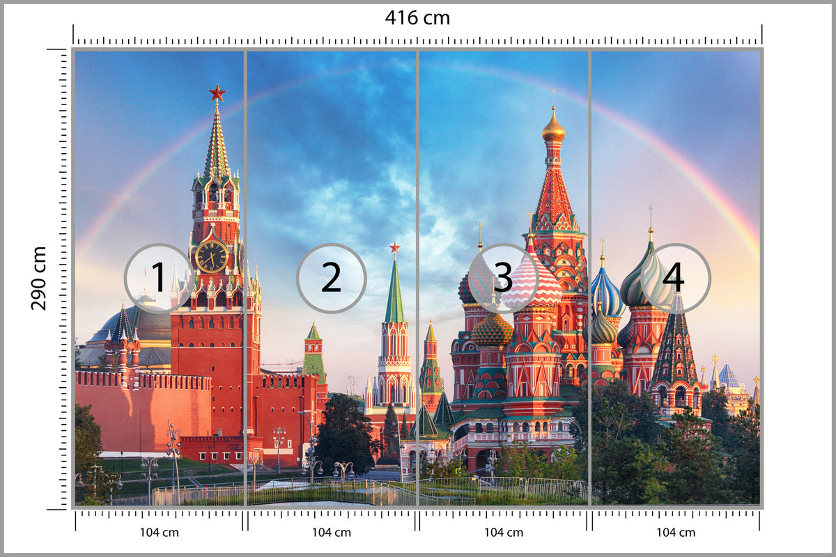 Fototapeta Tęcza Nad Kremlem W Moskwie 416 × 290 cm – podgląd kadru