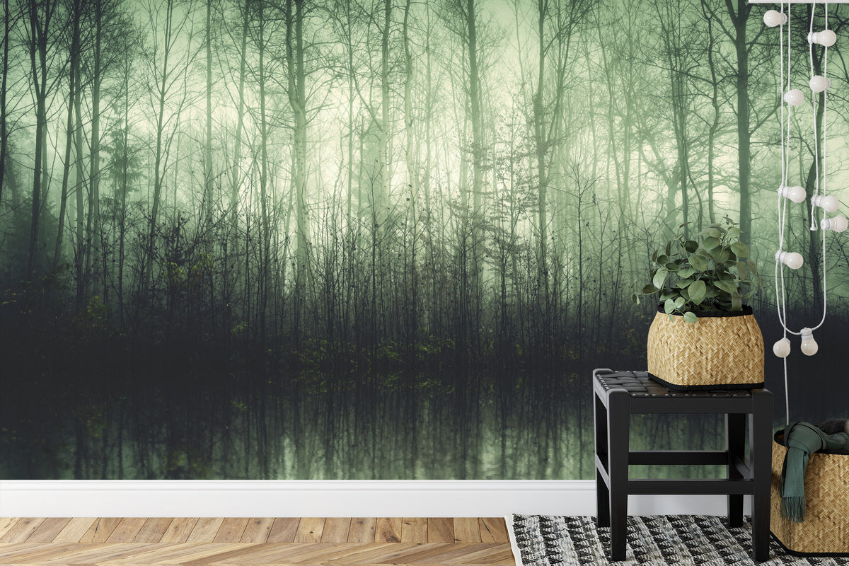 Fototapeta Las Drzewa Woda – aranżacja wnętrza