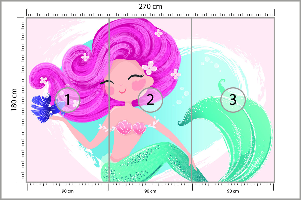 Fototapeta Urocza Syrenka 270 × 180 cm – podgląd kadru