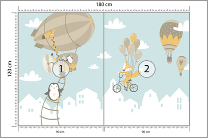 Fototapeta Latające Zwierzątka 180 × 120 cm – podgląd kadru