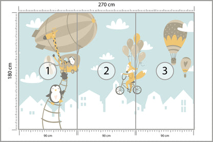 Fototapeta Latające Zwierzątka 270 × 180 cm – podgląd kadru