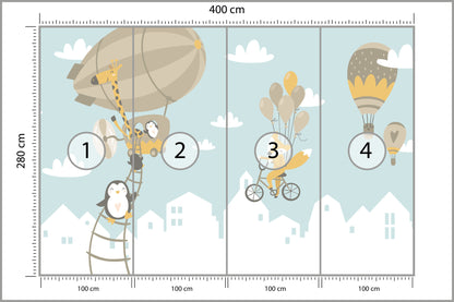 Fototapeta Latające Zwierzątka 400 × 280 cm – podgląd kadru